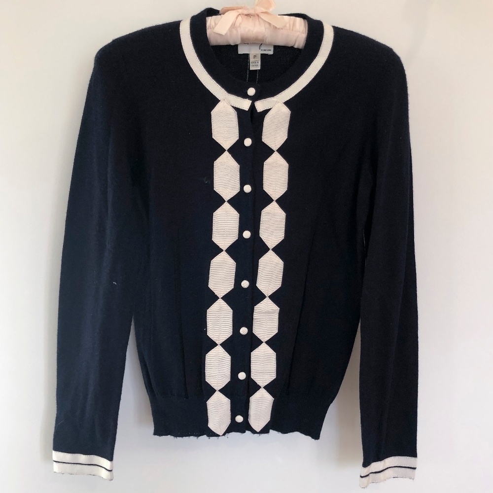 Milly blue and white button up cardigan
